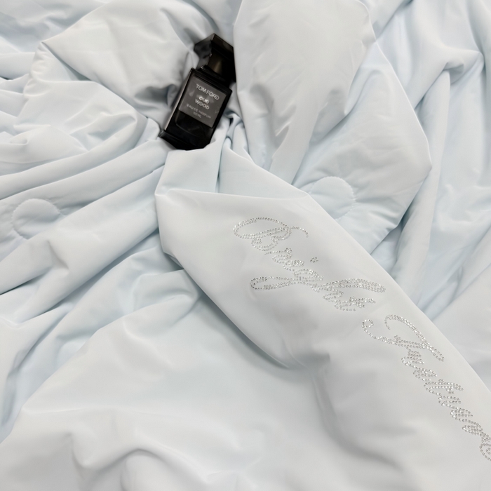 91家纺网 家纺一手货源 找家纺 申龙家纺  2026新款仿锦氨凉感丝夏凉被 浅兰