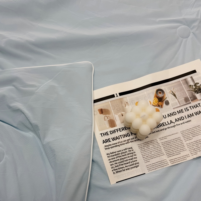 91家纺网 家纺一手货源 找家纺 申龙家纺  2026新款仿锦氨凉感丝夏凉被 浅兰