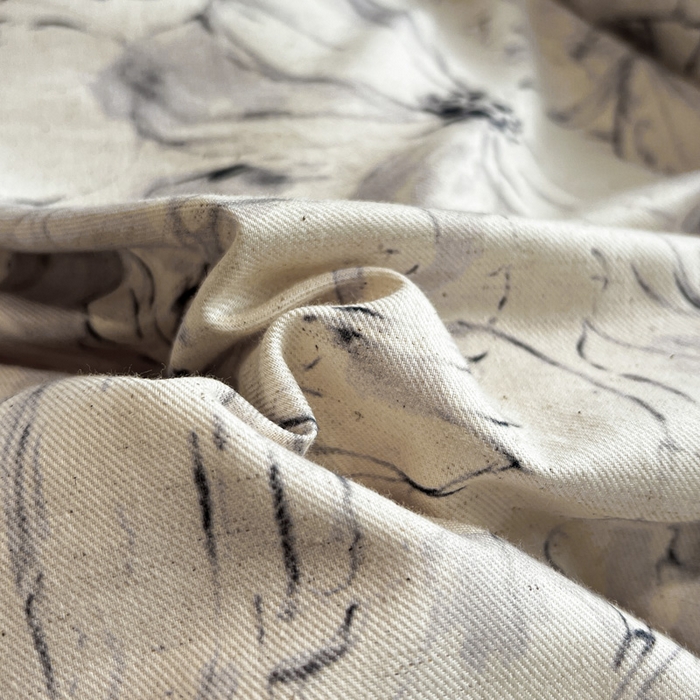 91家纺网 家纺一手货源 找家纺 忆生活家纺 2026新款复古田园风棉麻四件套 墨染