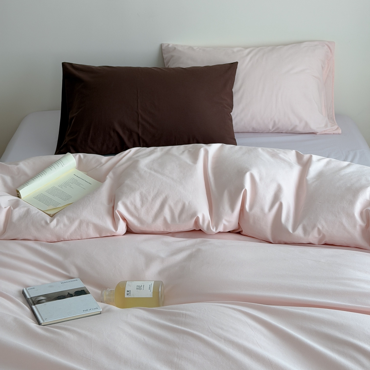 91家纺网 家纺一手货源 找家纺 （总）蜜宿 2026新款纯色混搭全棉纯棉40s水洗棉四件套