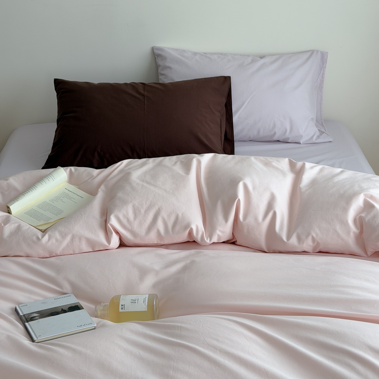 91家纺网 家纺一手货源 找家纺 （总）蜜宿 2026新款纯色混搭全棉纯棉40s水洗棉四件套