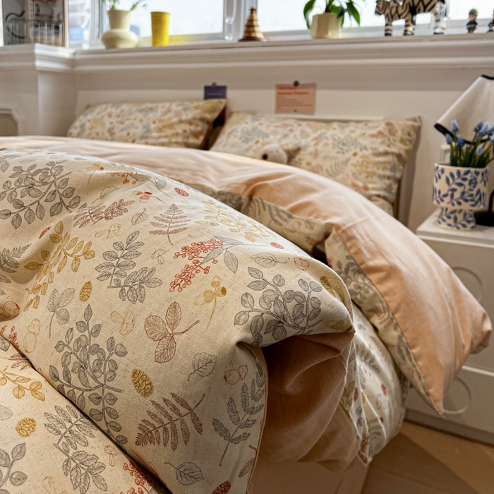 91家纺网 家纺一手货源 找家纺 忆生活家纺 2026新款复古田园风棉麻四件套 素影