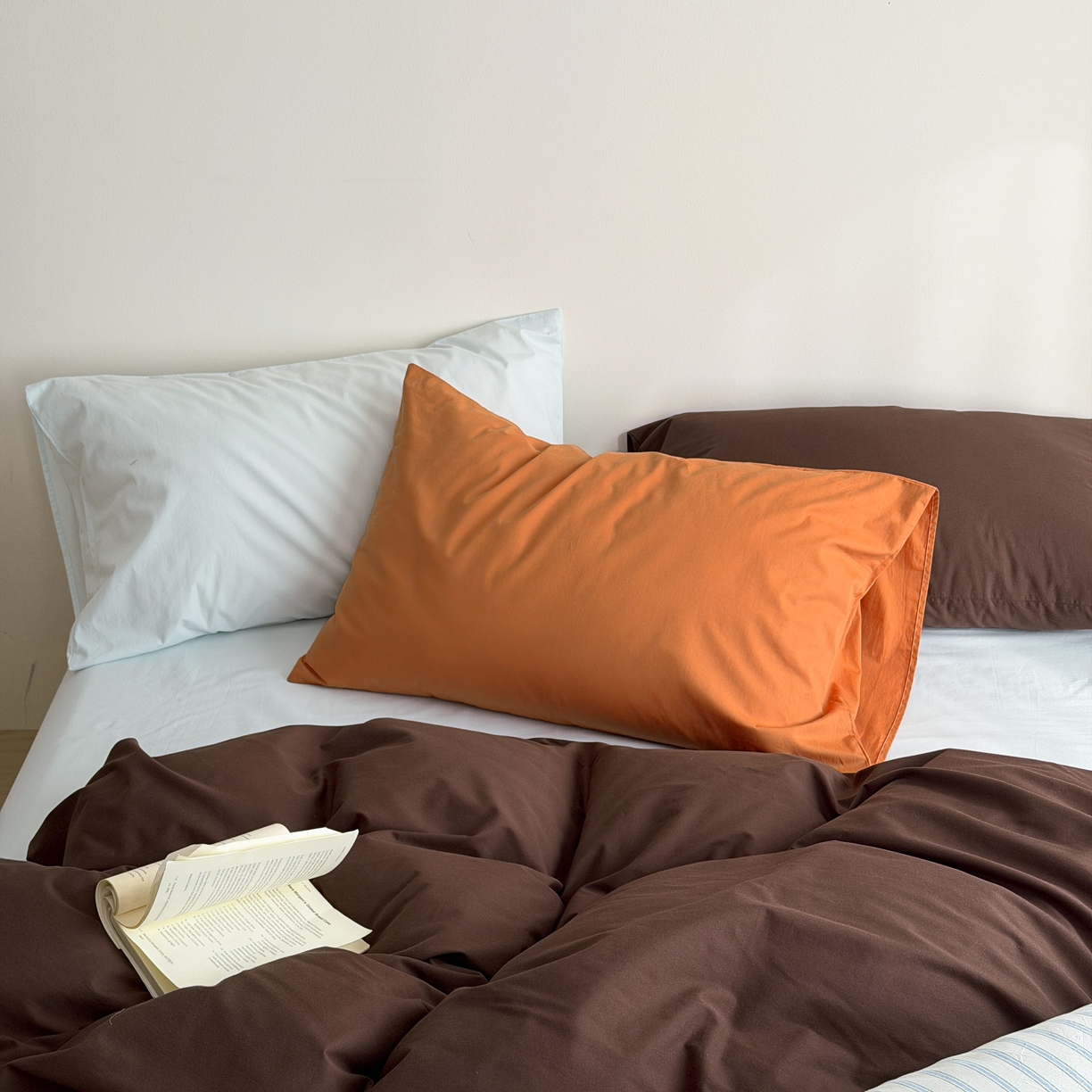 91家纺网 家纺一手货源 找家纺 （总）蜜宿 2026新款纯色混搭全棉纯棉40s水洗棉四件套