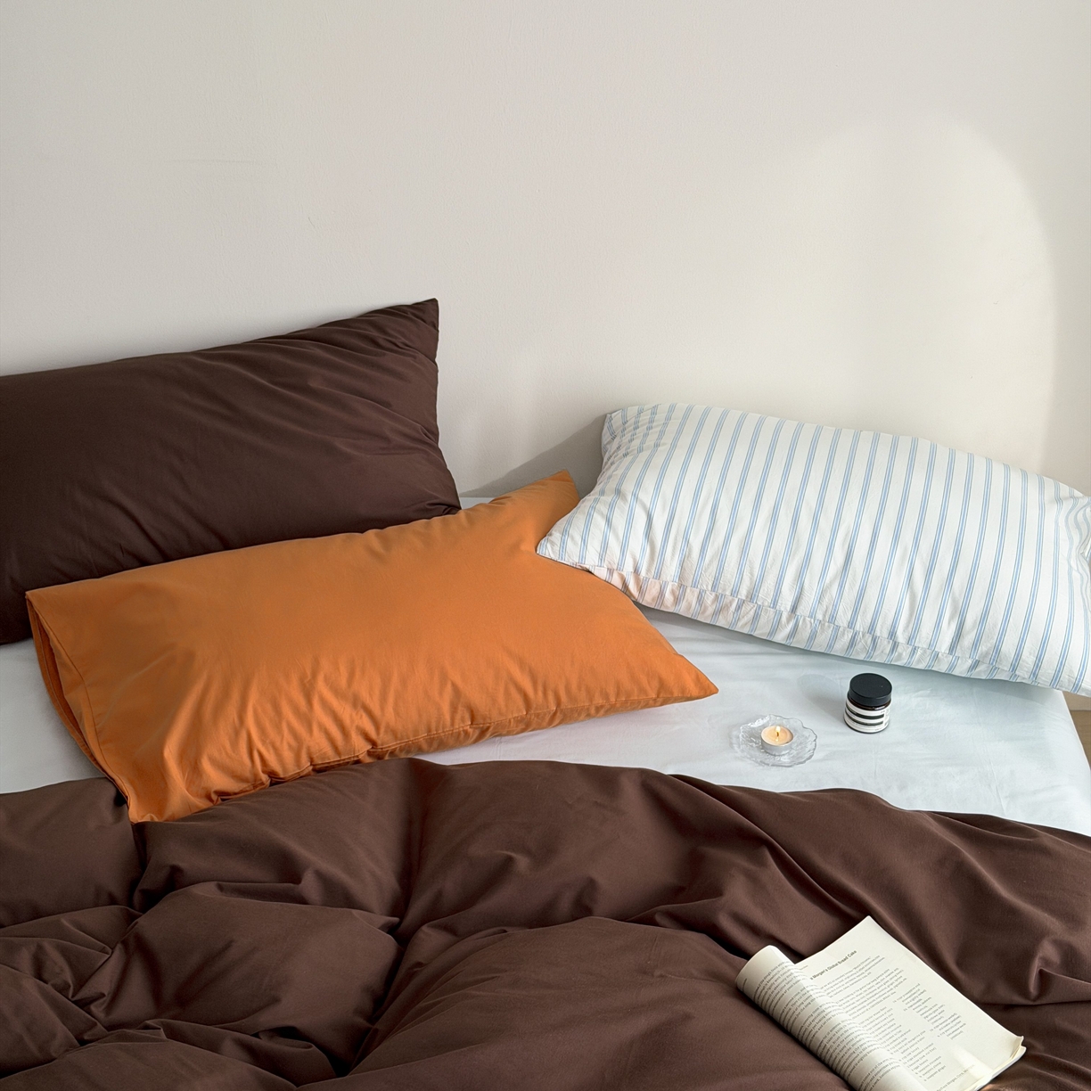 91家纺网 家纺一手货源 找家纺 （总）蜜宿 2026新款纯色混搭全棉纯棉40s水洗棉四件套