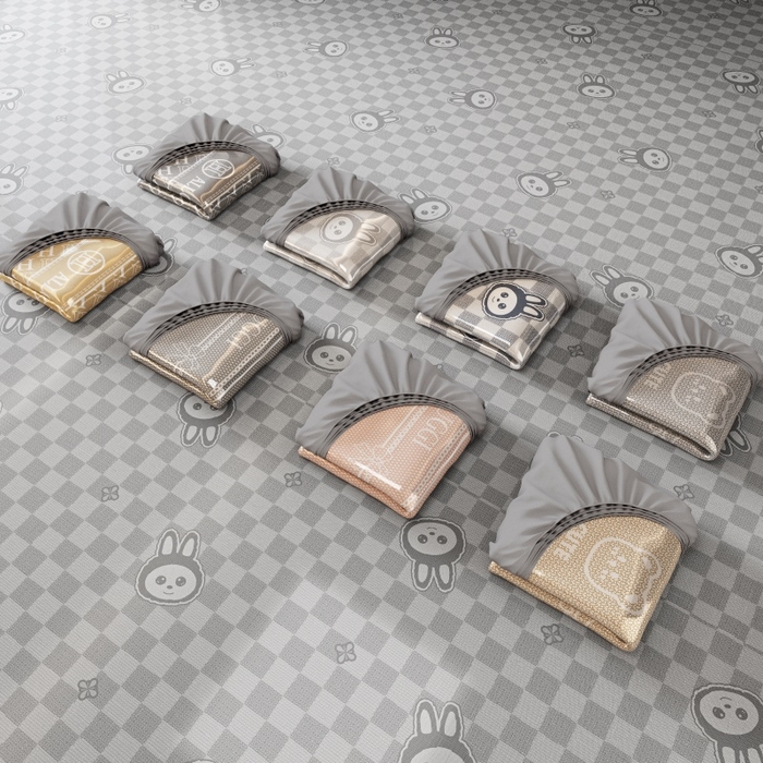 91家纺网 家纺一手货源 找家纺 福来临家纺 2026新款印花冰丝席席子凉席-床席款床笠款 灰H-床笠款