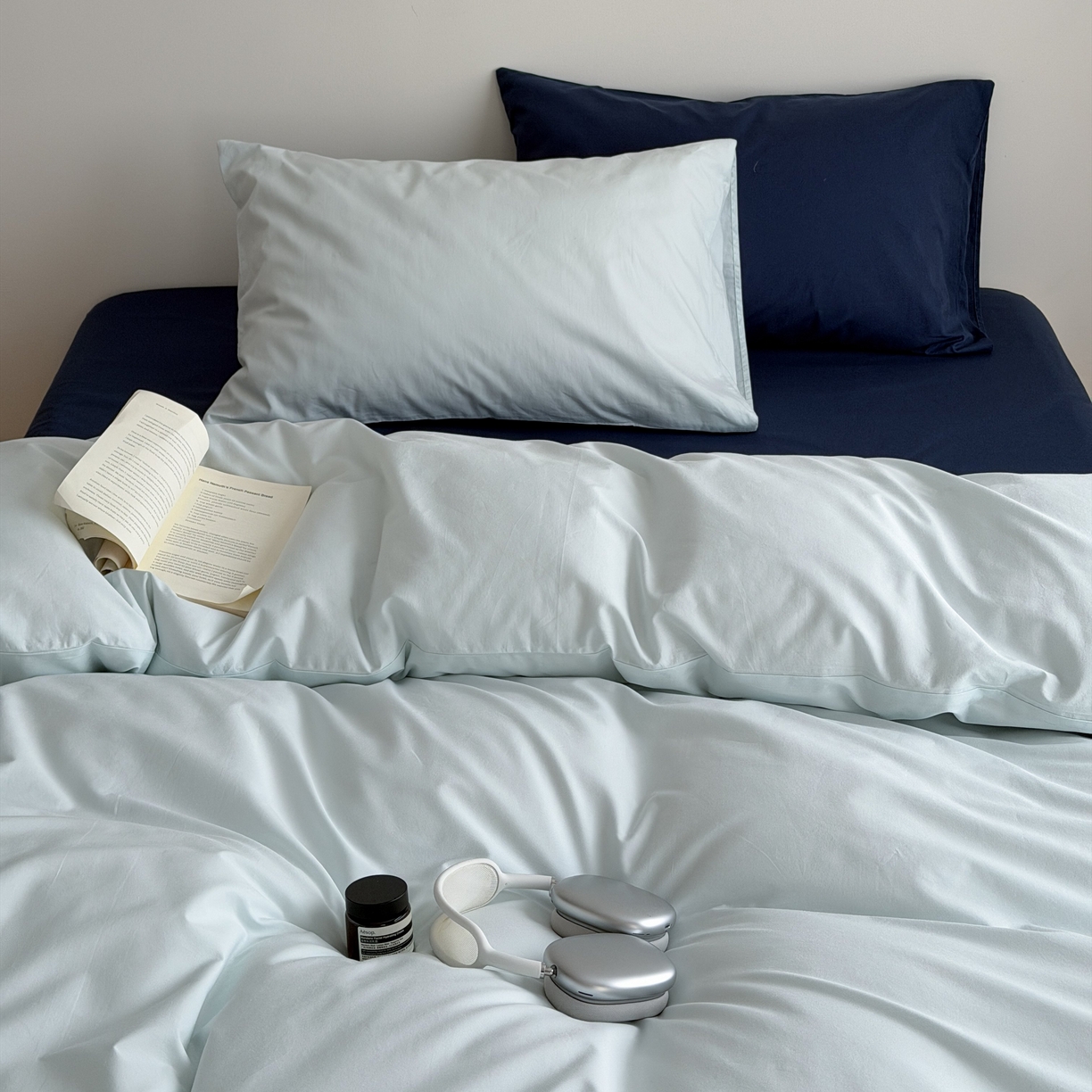 91家纺网 家纺一手货源 找家纺 （总）蜜宿 2026新款纯色混搭全棉纯棉40s水洗棉四件套