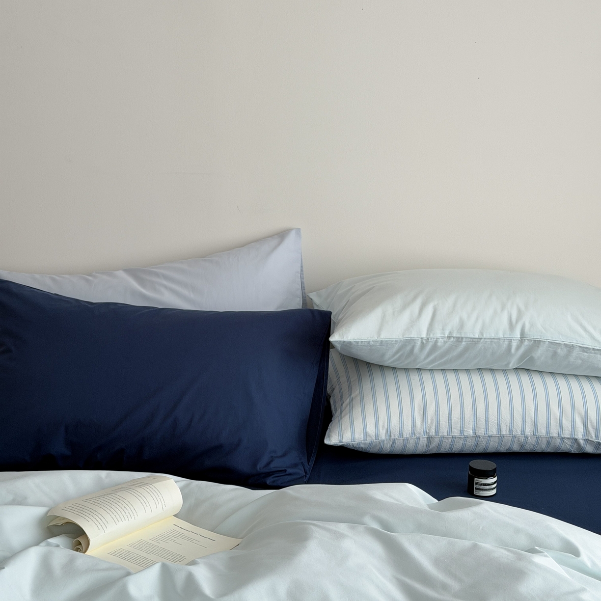 91家纺网 家纺一手货源 找家纺 （总）蜜宿 2026新款纯色混搭全棉纯棉40s水洗棉四件套