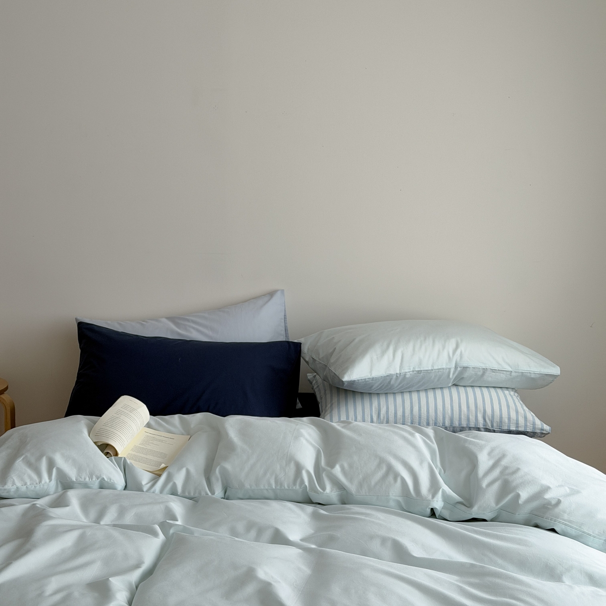 91家纺网 家纺一手货源 找家纺 （总）蜜宿 2026新款纯色混搭全棉纯棉40s水洗棉四件套