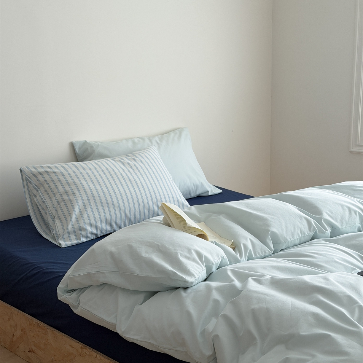 91家纺网 家纺一手货源 找家纺 （总）蜜宿 2026新款纯色混搭全棉纯棉40s水洗棉四件套