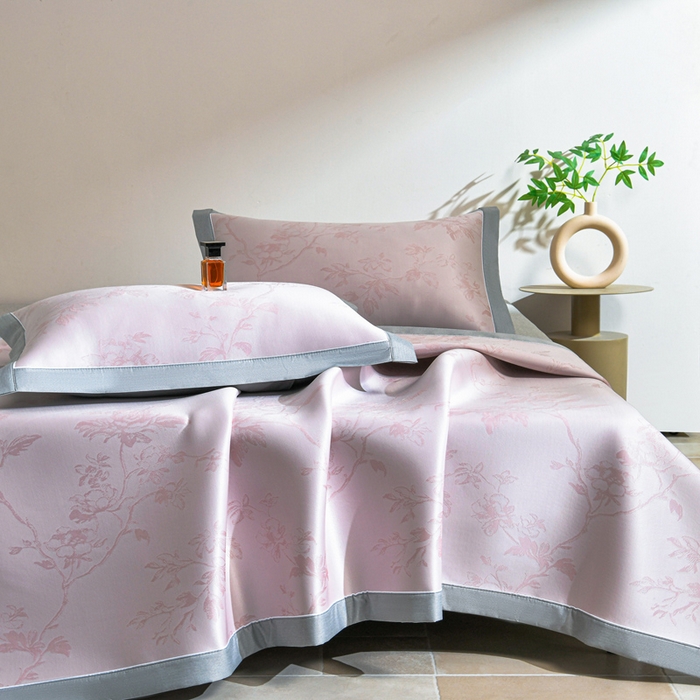 91家纺网 家纺一手货源 找家纺 （总）小牛席业 2026新款【实拍风格】牡丹画蔓大提花冰丝席凉席竹席藤席冰藤席乳胶席豆豆席