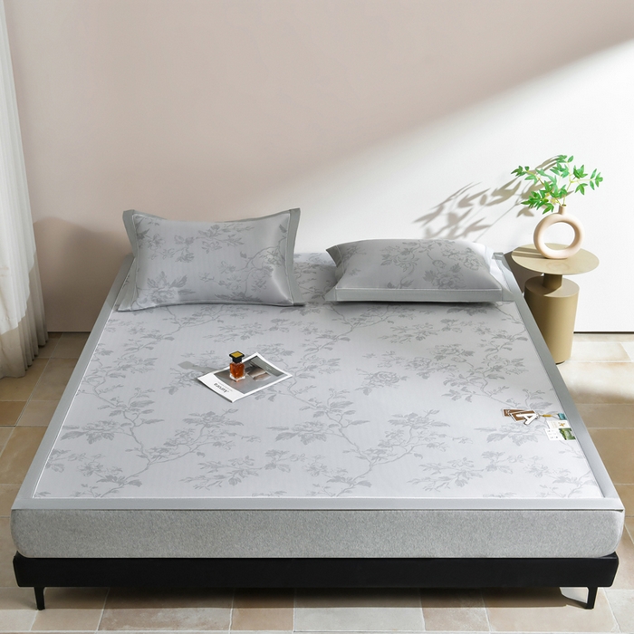 91家纺网 家纺一手货源 找家纺 （总）小牛席业 2026新款【实拍风格】牡丹画蔓大提花冰丝席凉席竹席藤席冰藤席乳胶席豆豆席