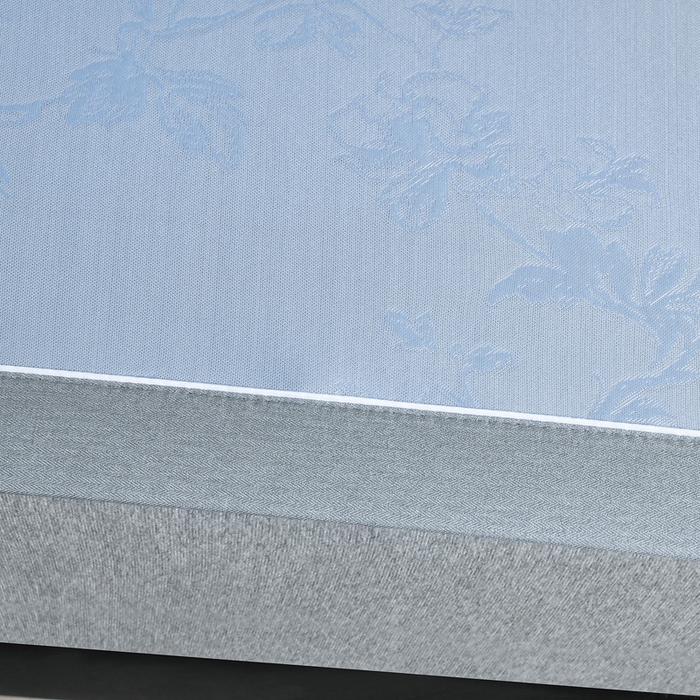 91家纺网 家纺一手货源 找家纺 小牛席业 2026新款【实拍风格】牡丹画蔓大提花冰丝席凉席竹席藤席冰藤席乳胶席豆豆席 蓝色