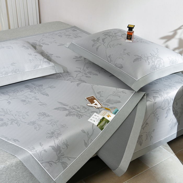 91家纺网 家纺一手货源 找家纺 （总）小牛席业 2026新款【实拍风格】牡丹画蔓大提花冰丝席凉席竹席藤席冰藤席乳胶席豆豆席