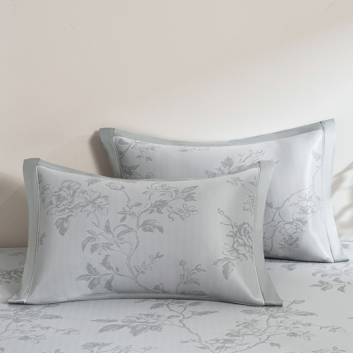 91家纺网 家纺一手货源 找家纺 小牛席业 2026新款【实拍风格】牡丹画蔓大提花冰丝席凉席竹席藤席冰藤席乳胶席豆豆席 灰色