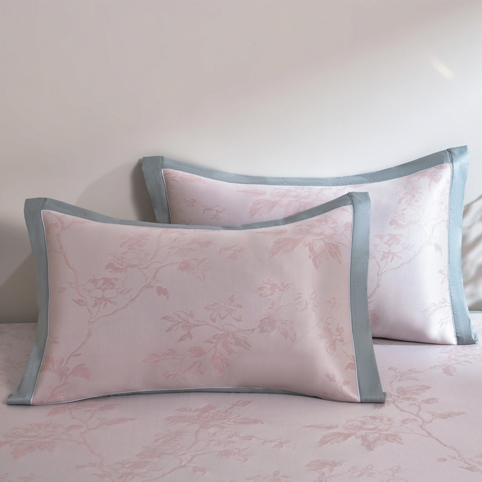 91家纺网 家纺一手货源 找家纺 小牛席业 2026新款【实拍风格】牡丹画蔓大提花冰丝席凉席竹席藤席冰藤席乳胶席豆豆席 粉色