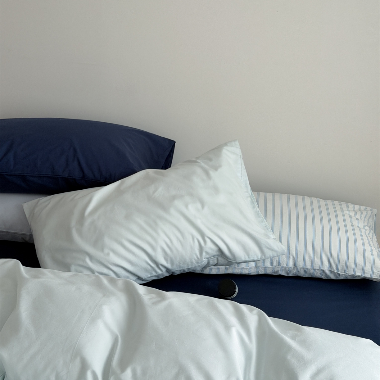 91家纺网 家纺一手货源 找家纺 蜜宿 2026新款纯色混搭全棉纯棉40s水洗棉四件套 气泡森林（枕套混搭）