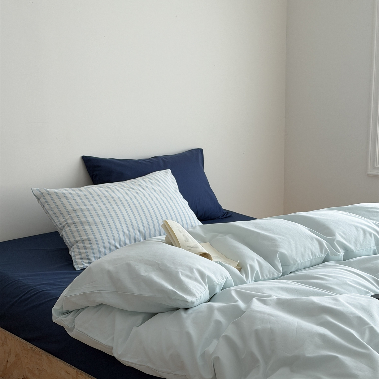 91家纺网 家纺一手货源 找家纺 蜜宿 2026新款纯色混搭全棉纯棉40s水洗棉四件套 气泡森林（枕套混搭）