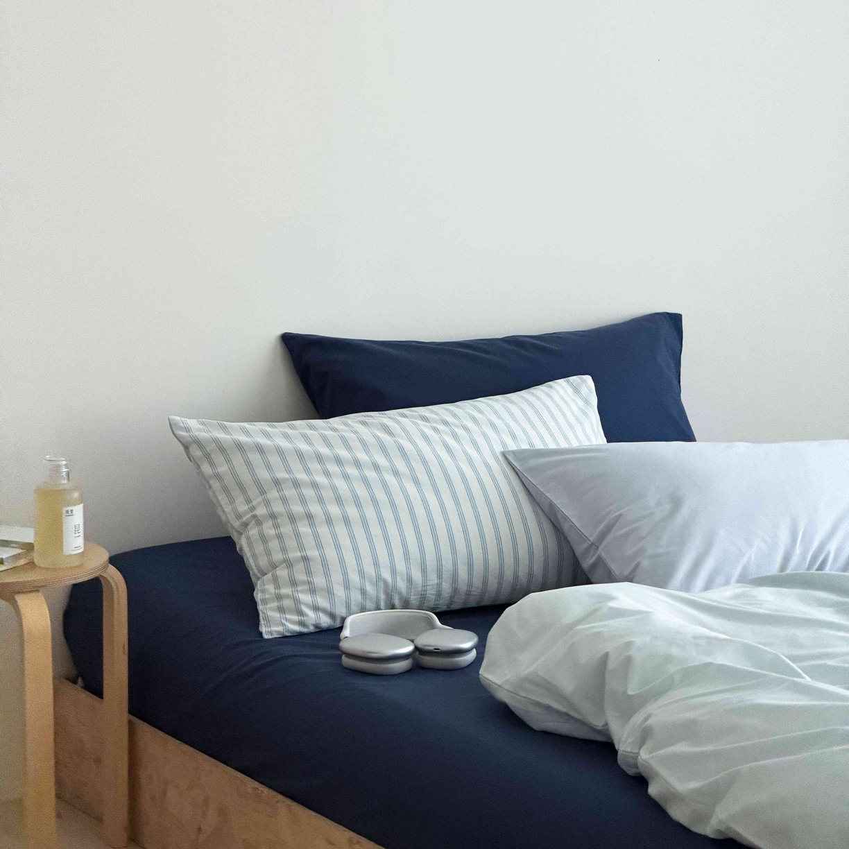 91家纺网 家纺一手货源 找家纺 蜜宿 2026新款纯色混搭全棉纯棉40s水洗棉四件套 气泡森林（枕套混搭）