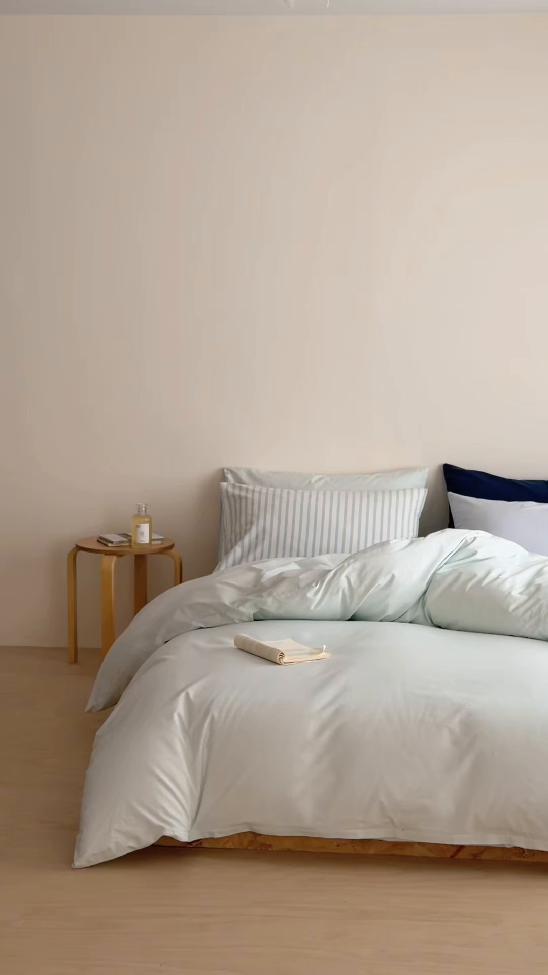 91家纺网 家纺一手货源 找家纺 蜜宿 2026新款纯色混搭全棉纯棉40s水洗棉四件套 气泡森林（枕套混搭）