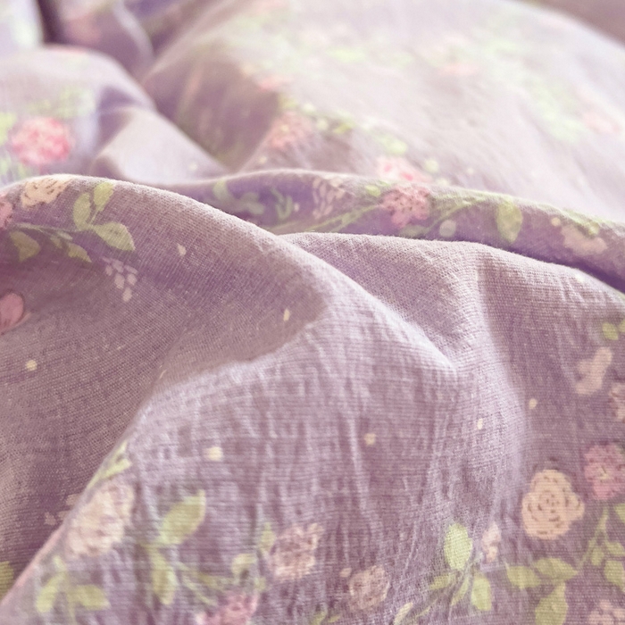 91家纺网 家纺一手货源 找家纺 纽缦家纺 2026新款云感提花双层纱韩版床单三件套四件套 恋如青柠香