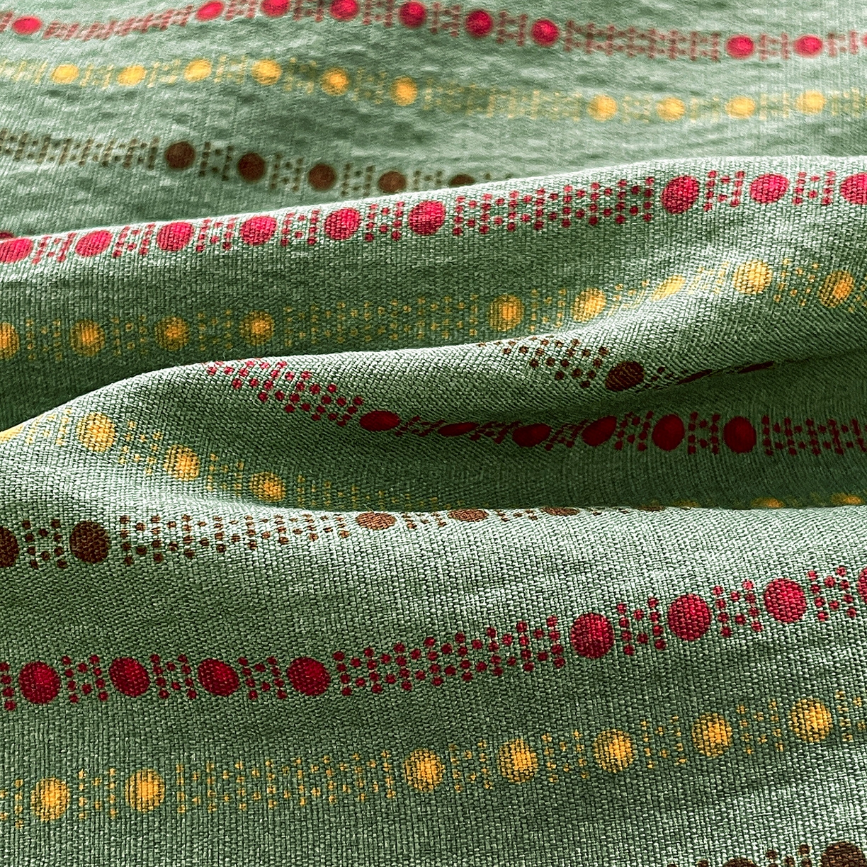 91家纺网 家纺一手货源 找家纺 纽缦家纺 2026新款云感提花双层纱韩版床单三件套四件套 六子棋绿