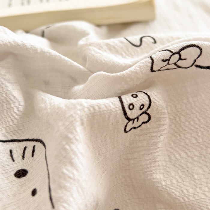 91家纺网 家纺一手货源 找家纺 纽缦家纺 2026新款云感提花双层纱韩版床单三件套四件套 猫咪恋人