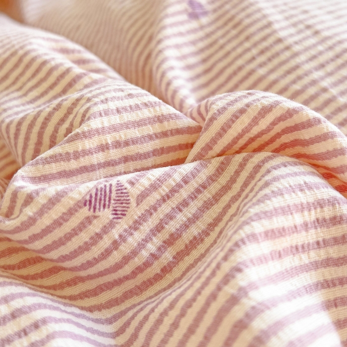 91家纺网 家纺一手货源 找家纺 纽缦家纺 2026新款云感提花双层纱韩版床单三件套四件套 倾心紫