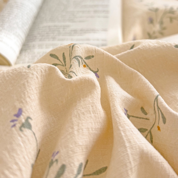 91家纺网 家纺一手货源 找家纺 纽缦家纺 2026新款云感提花双层纱韩版床单三件套四件套 森田野园