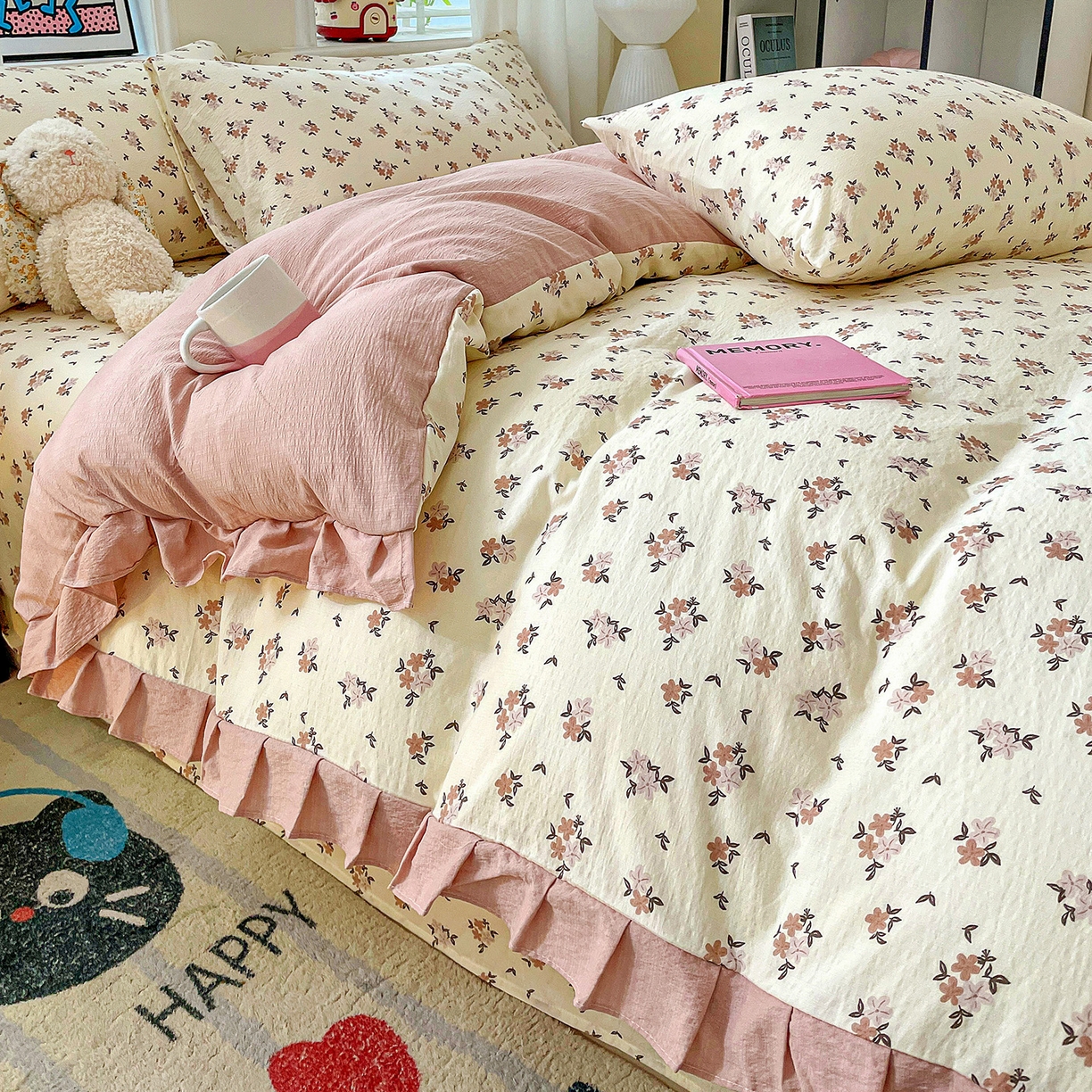 91家纺网 家纺一手货源 找家纺 纽缦家纺 2026新款云感提花双层纱韩版床单三件套四件套 苏瑾