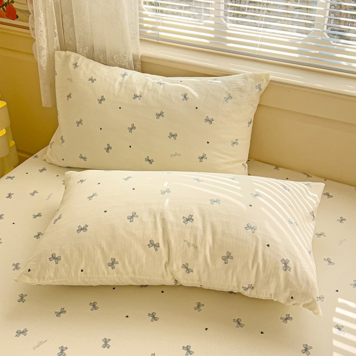 91家纺网 家纺一手货源 找家纺 纽缦家纺 2026新款云感提花双层纱韩版床单三件套四件套 相思蓝