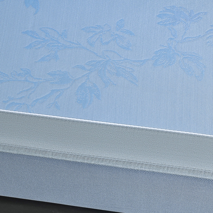 91家纺网 家纺一手货源 找家纺 小牛席业 2026新款【实拍风格】牡丹画蔓大提花冰丝席（床笠款）凉席竹席藤席冰藤席乳胶席豆豆席 蓝色