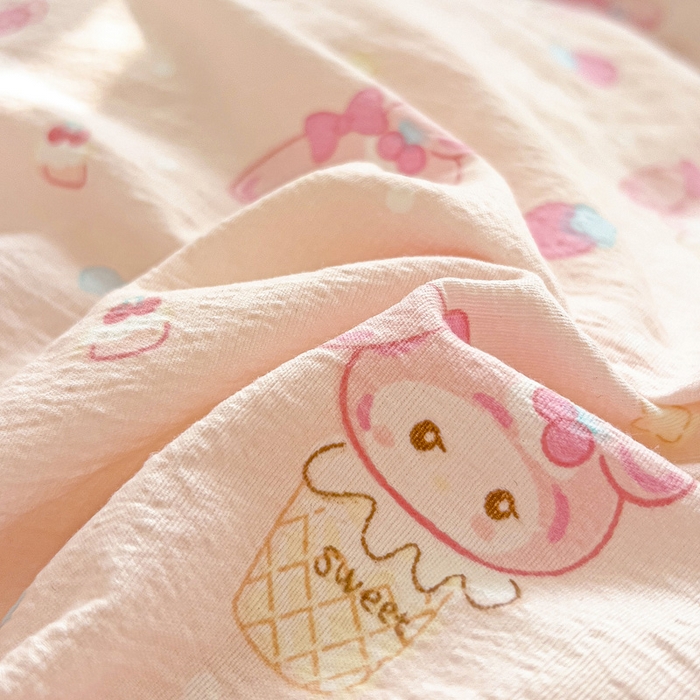 91家纺网 家纺一手货源 找家纺 纽缦家纺 2026新款云感提花双层纱韩版床单三件套四件套 小鸥鸥