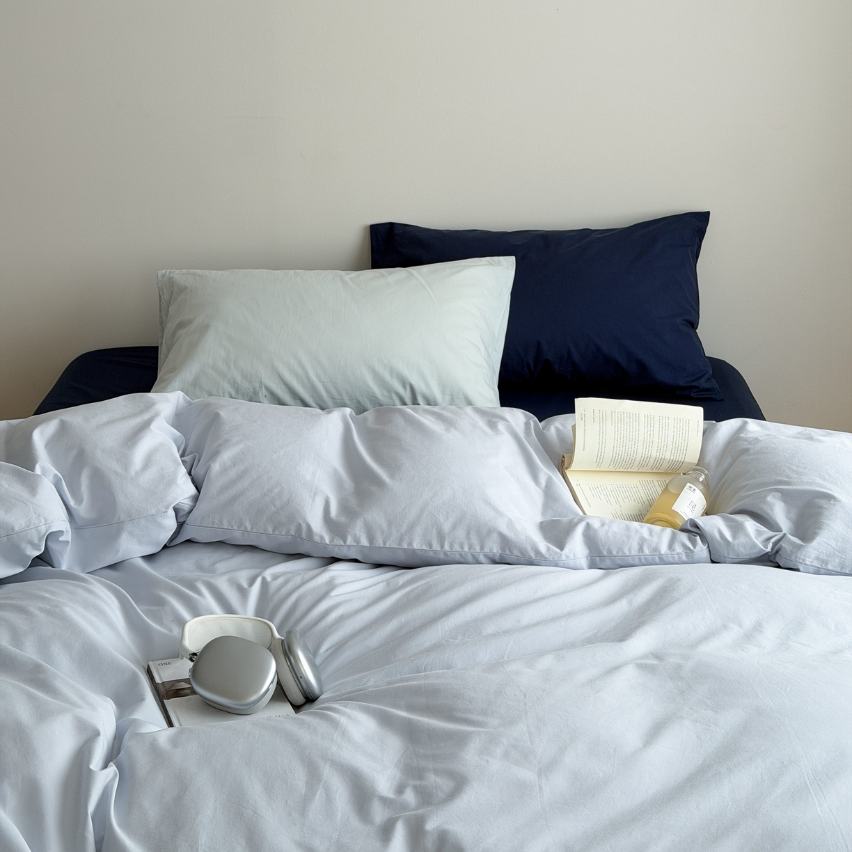 91家纺网 家纺一手货源 找家纺 （总）蜜宿 2026新款纯色混搭全棉纯棉40s水洗棉四件套