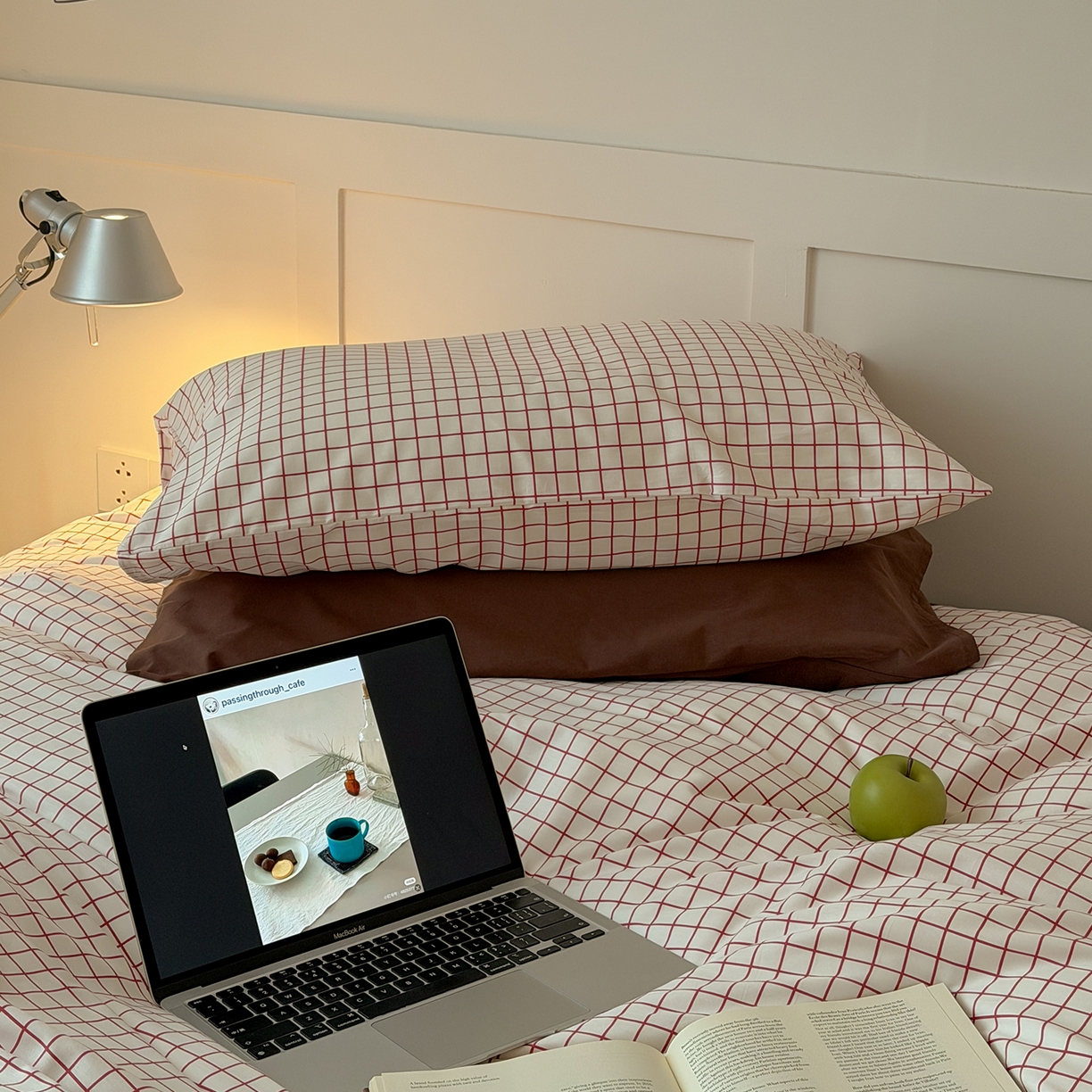 91家纺网 家纺一手货源 找家纺 （总）山茶家居-原创设计 2026春夏新款简约全棉纯棉格子印花四件套-莫里亚