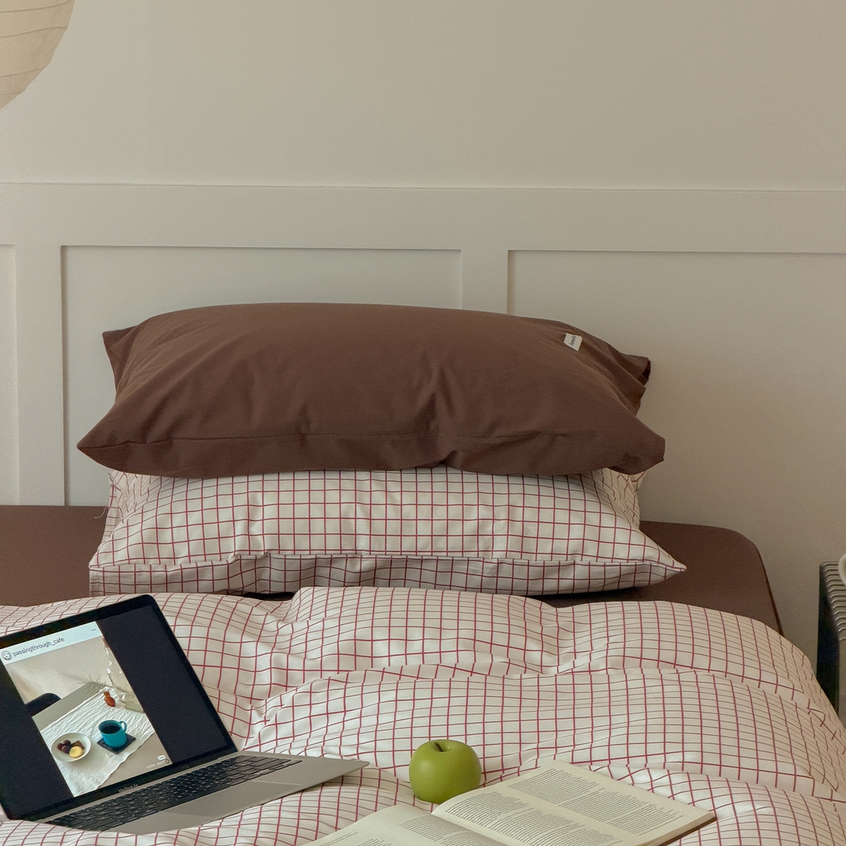 91家纺网 家纺一手货源 找家纺 （总）山茶家居-原创设计 2026春夏新款简约全棉纯棉格子印花四件套-莫里亚