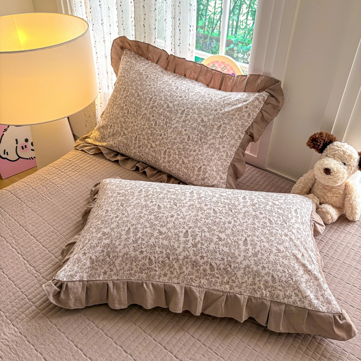 91家纺网 家纺一手货源 找家纺 铠畅 2026春夏新款锦朵系列 韩版水洗棉小清新古棉床单床笠四件套 锦朵 花野