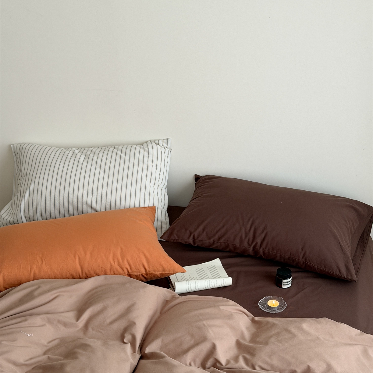 91家纺网 家纺一手货源 找家纺 （总）蜜宿 2026新款纯色混搭全棉纯棉40s水洗棉四件套