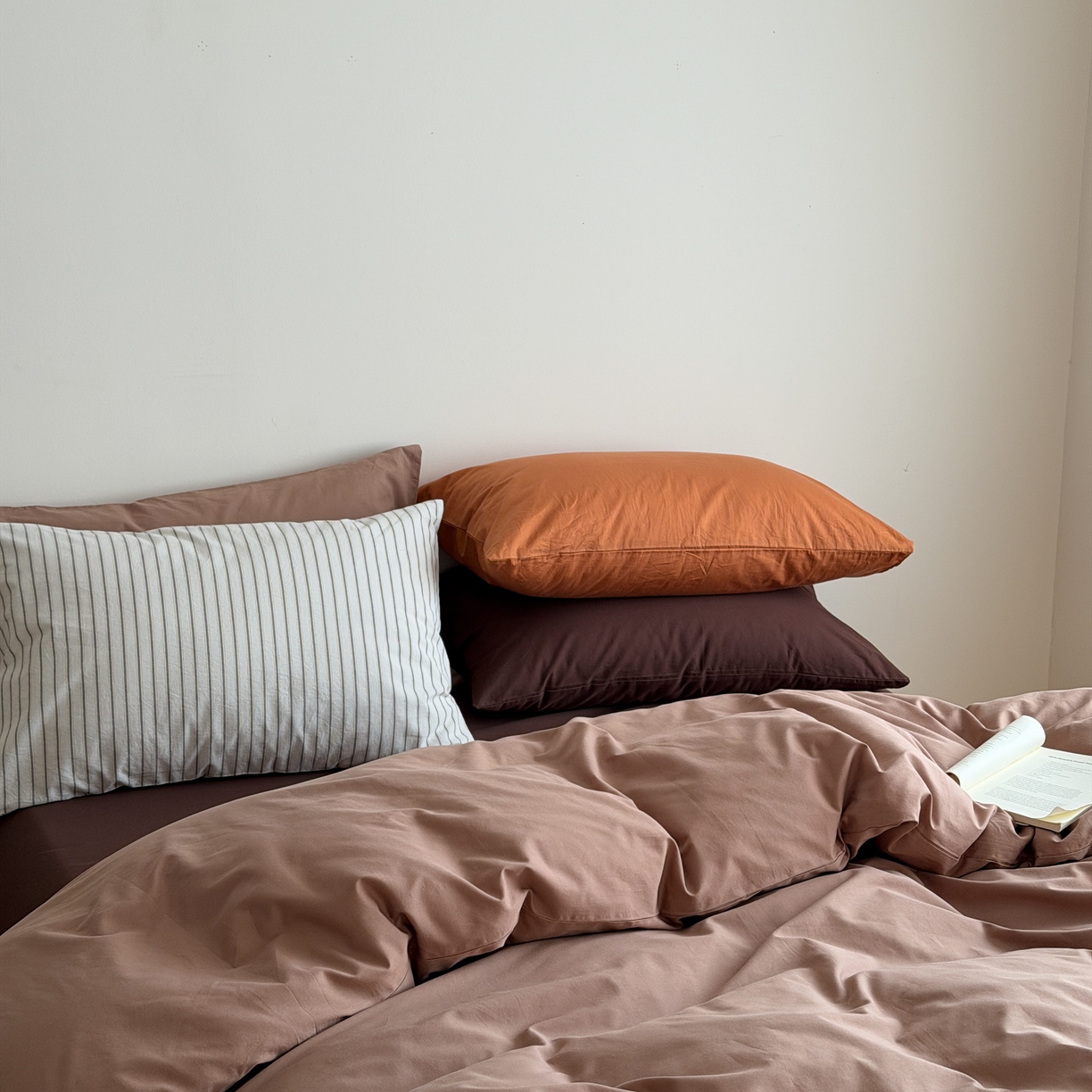 91家纺网 家纺一手货源 找家纺 （总）蜜宿 2026新款纯色混搭全棉纯棉40s水洗棉四件套