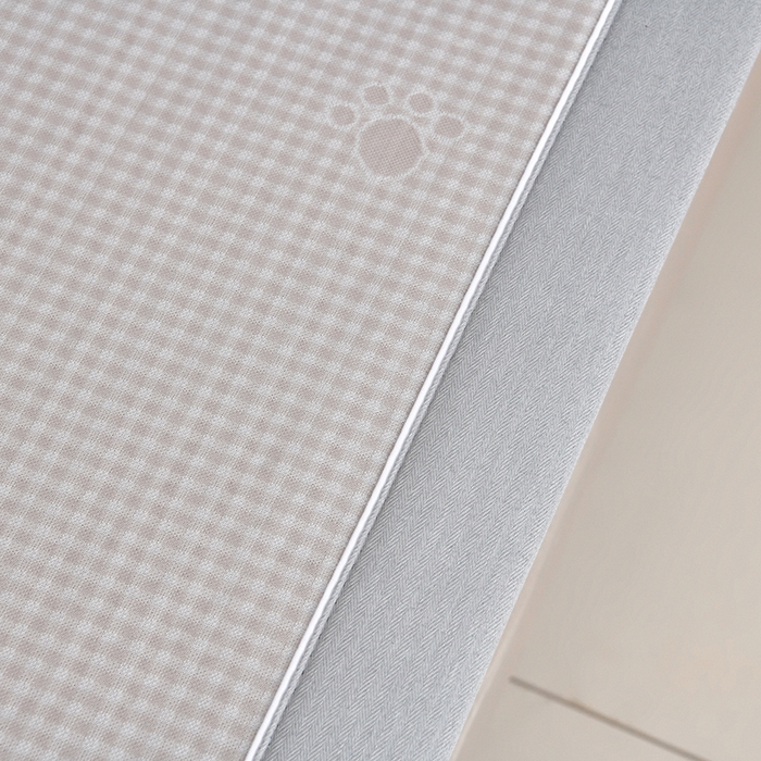 91家纺网 家纺一手货源 找家纺 小牛席业 2026新款【实拍风格】双PE高凉感-腊肠狗格纹提花冰丝席凉席竹席藤席冰藤席乳胶席豆豆席 香槟