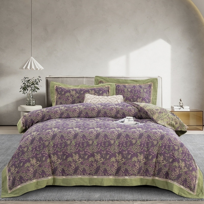 91家纺网 家纺一手货源 找家纺 （总）双层纱家居 2026新款镂空飞边款四件套