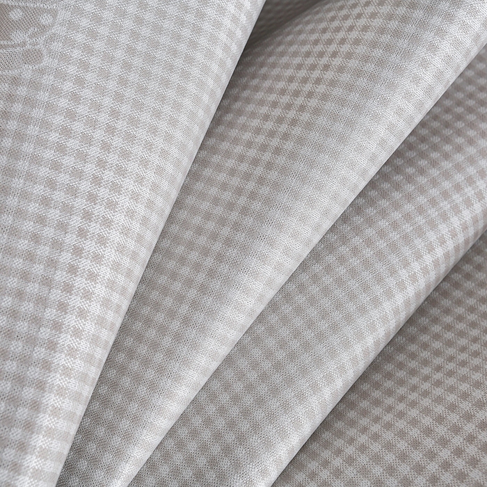 91家纺网 家纺一手货源 找家纺 小牛席业 2026新款【实拍风格】双PE高凉感-腊肠狗格纹提花冰丝席（床笠款）凉席竹席藤席冰藤席乳胶席豆豆席 香槟