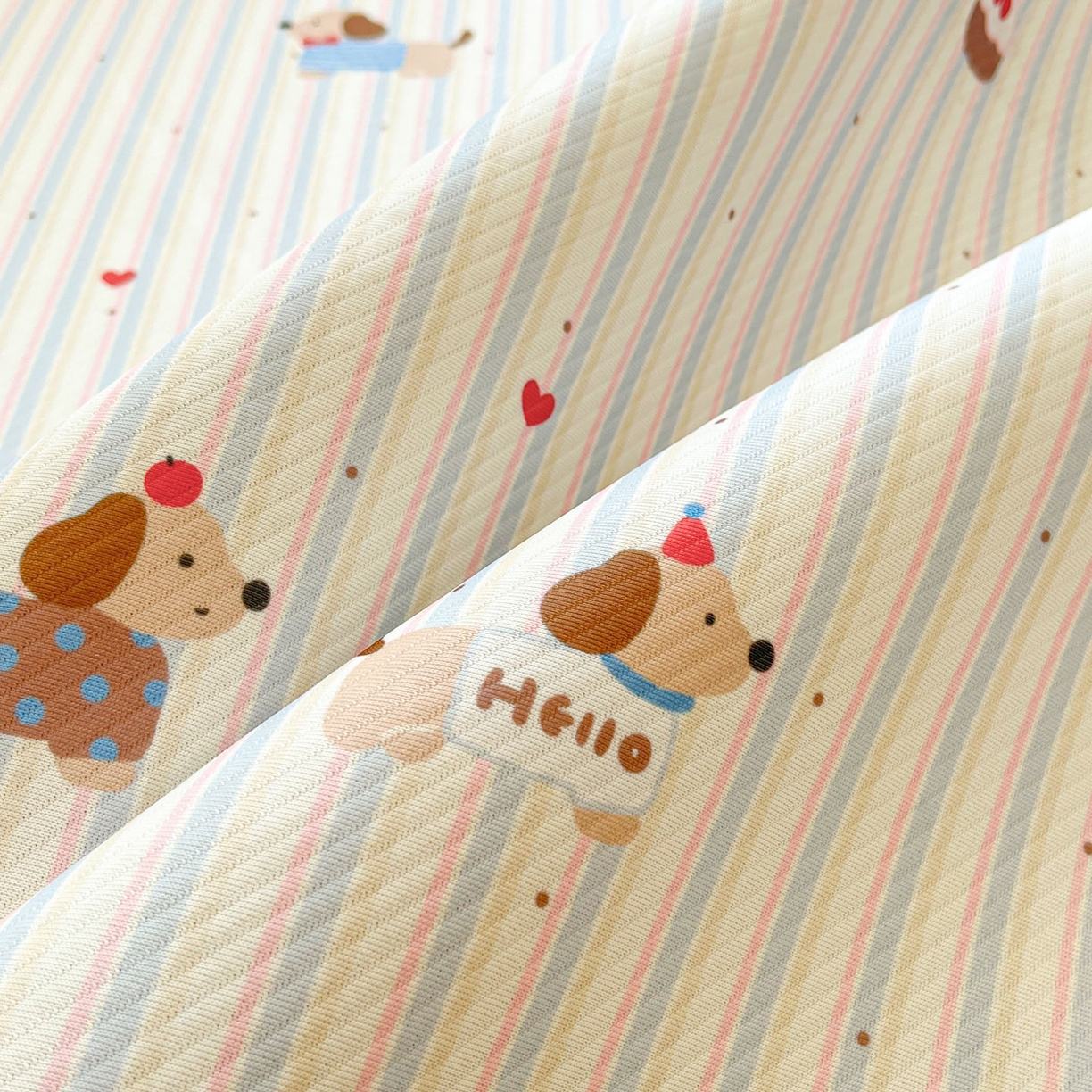 91家纺网 家纺一手货源 找家纺 川悦生活 2026新款雪纺冰丝床裙凉席三件套 床裙腊肠甜心