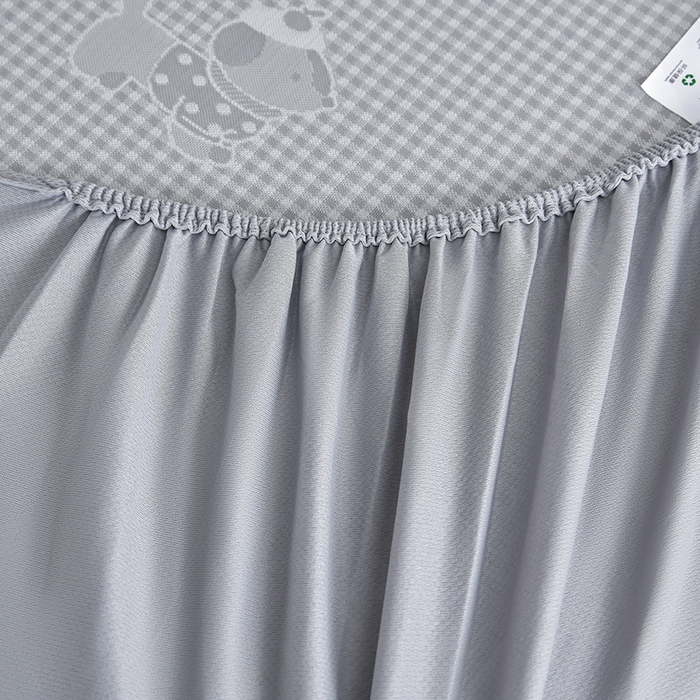 91家纺网 家纺一手货源 找家纺 小牛席业 2026新款【实拍风格】双PE高凉感-腊肠狗格纹提花冰丝席（床笠款）凉席竹席藤席冰藤席乳胶席豆豆席 灰色