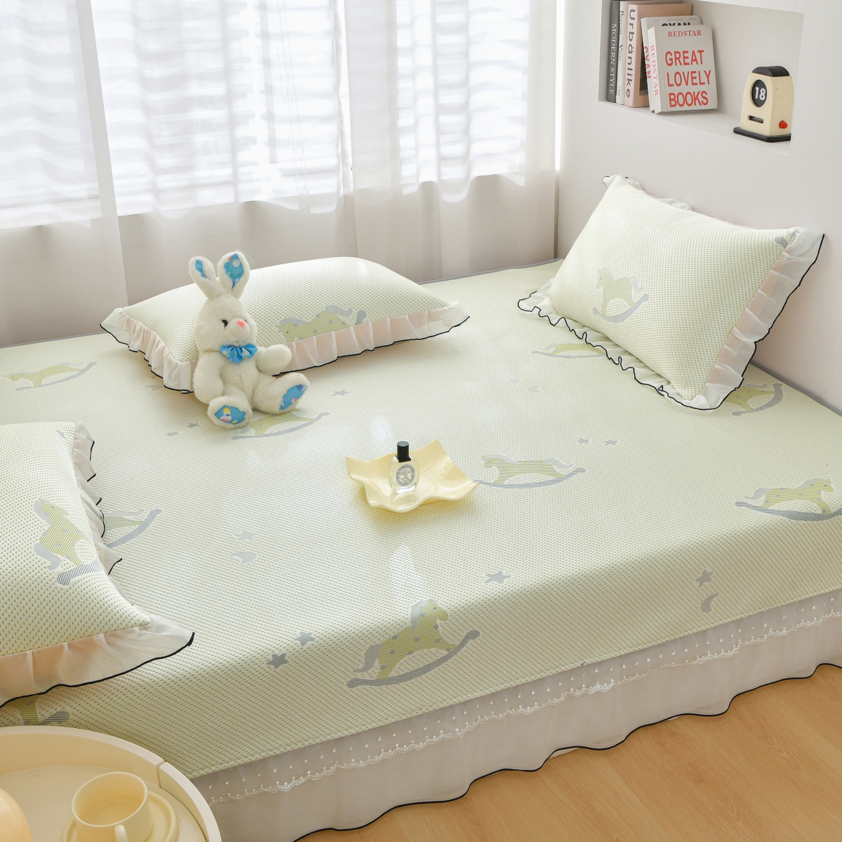 91家纺网 家纺一手货源 找家纺 （总）金艾草 2026新款PE冰豆豆防滑榻榻米凉席豆豆席