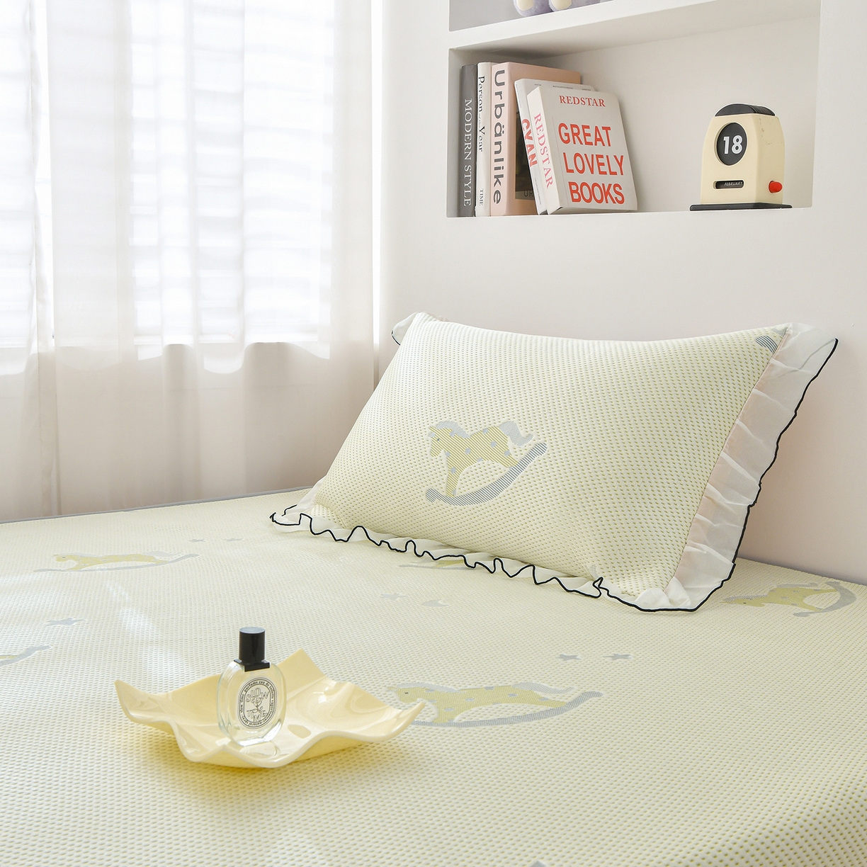 91家纺网 家纺一手货源 找家纺 金艾草 2026新款PE冰豆豆防滑榻榻米凉席豆豆席 凉豆豆-小马绿