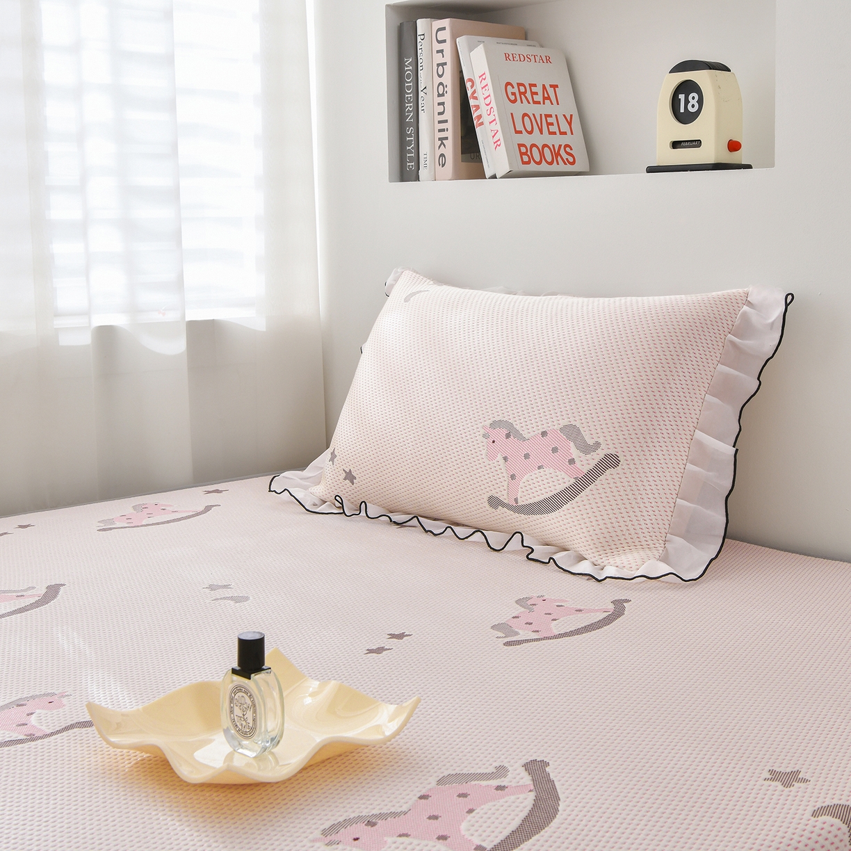 91家纺网 家纺一手货源 找家纺 金艾草 2026新款PE冰豆豆防滑榻榻米凉席豆豆席 凉豆豆-小马粉