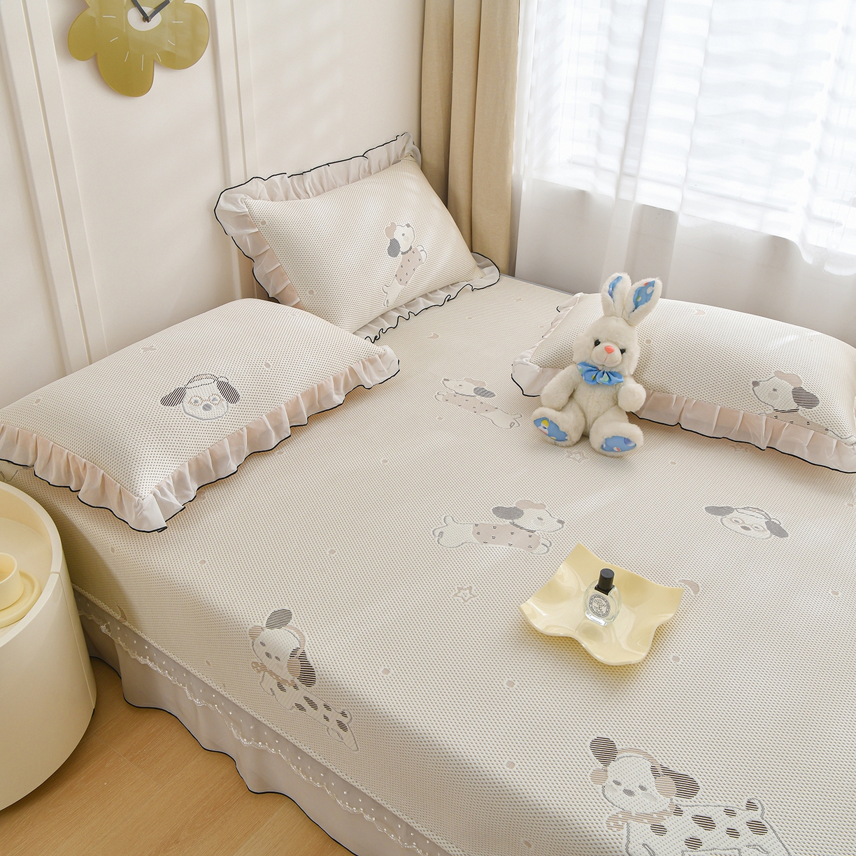 金艾草 2026新款PE冰豆豆防滑榻榻米凉席豆豆席 凉豆豆-香肠狗卡其