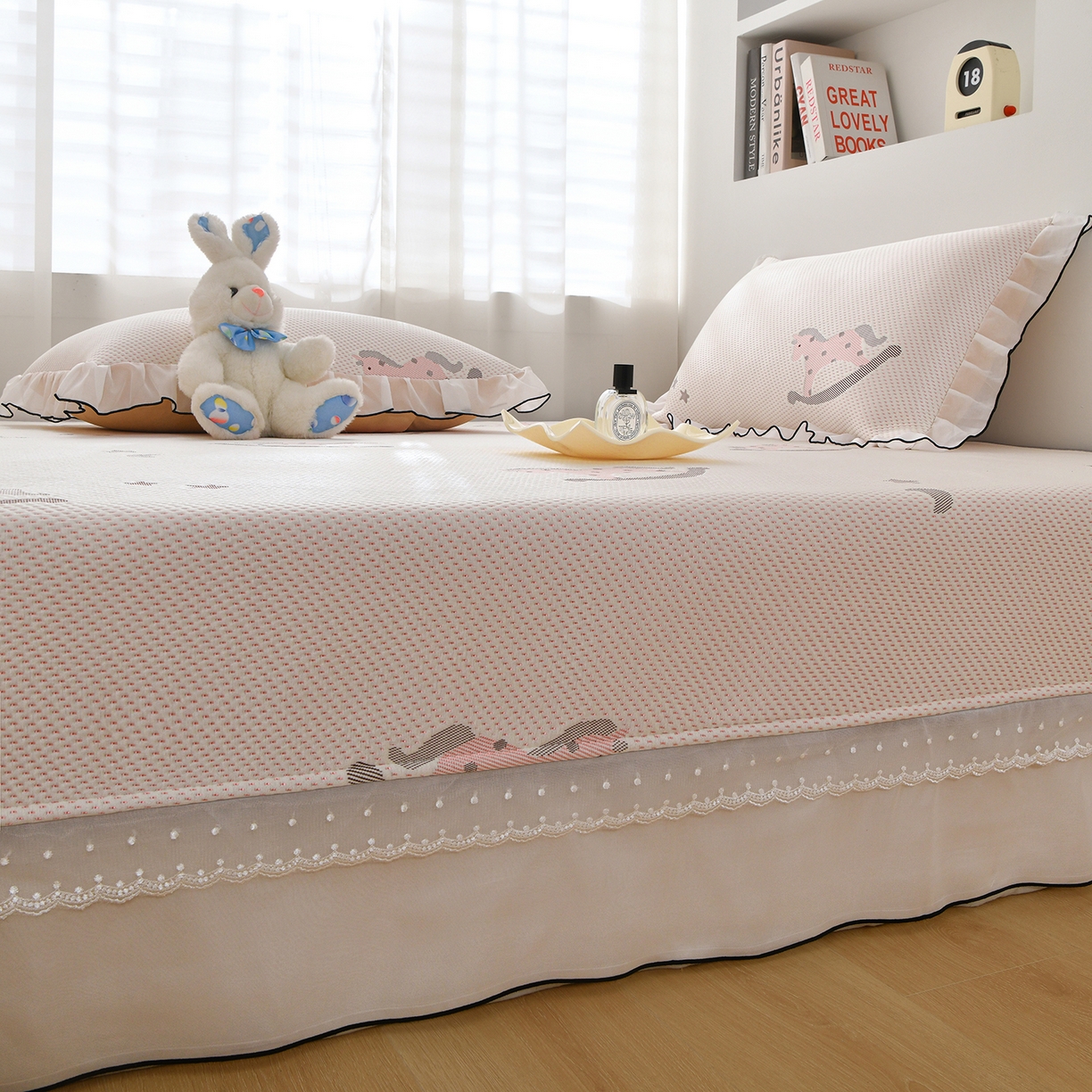 91家纺网 家纺一手货源 找家纺 金艾草 2026新款PE冰豆豆防滑榻榻米凉席豆豆席 凉豆豆-小马粉