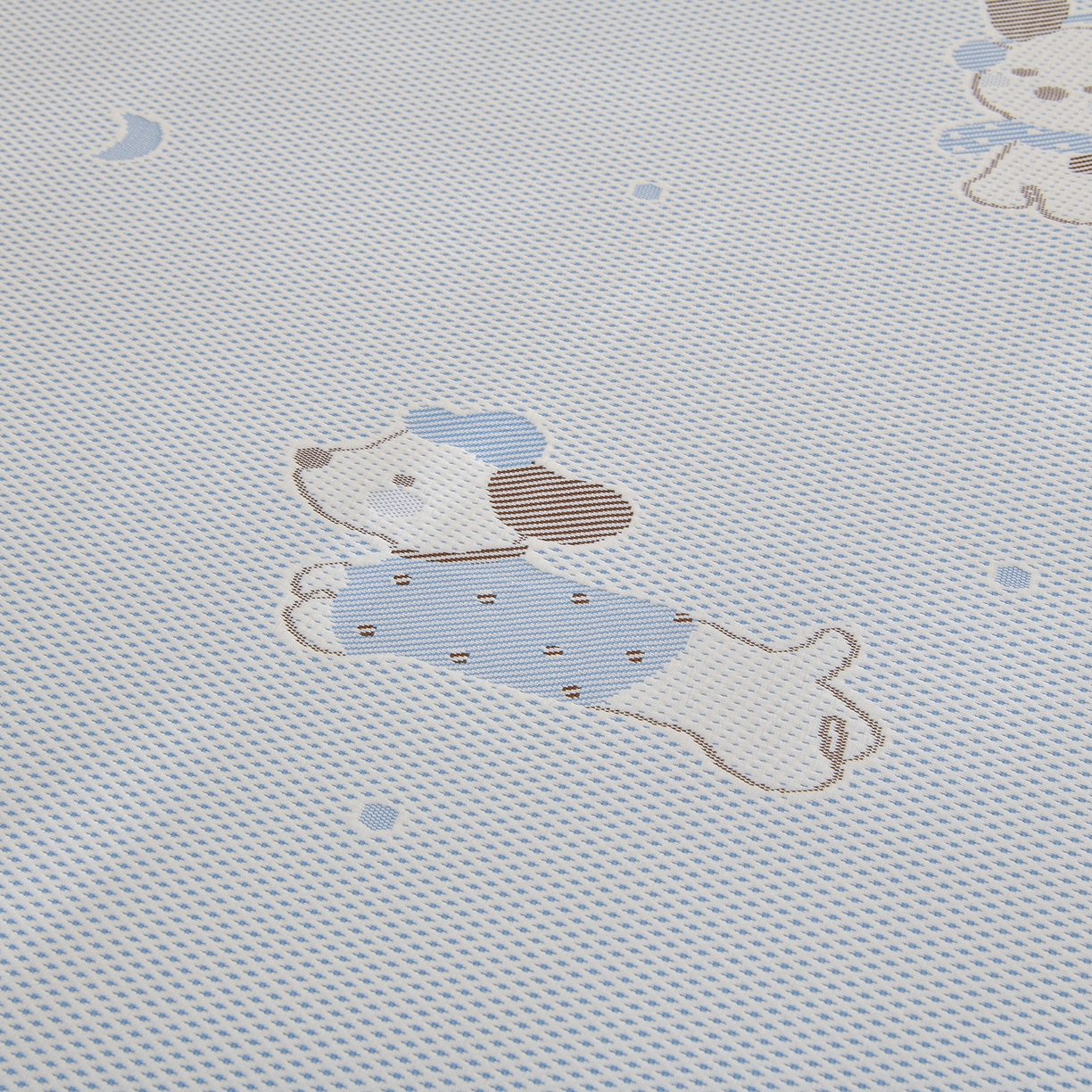 91家纺网 家纺一手货源 找家纺 金艾草 2026新款PE冰豆豆防滑榻榻米凉席豆豆席 凉豆豆-香肠狗蓝