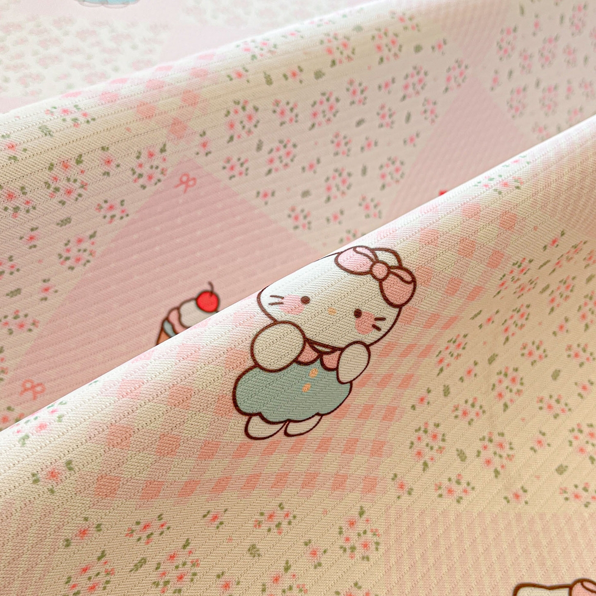 91家纺网 家纺一手货源 找家纺 川悦生活 2026新款雪纺冰丝床裙凉席三件套 床裙奶油糕糕喵